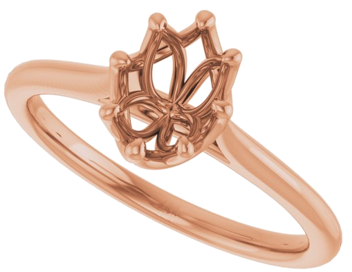 Sužadėtuvių Žiedas „Solitaire“ 14k rose gold Oval 7mm x 5mm (5)