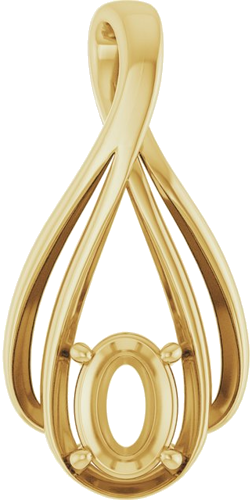 Pakabukas „Solitaire“ 585 Geltonojo Aukso Oval 7mm x 5mm (1)