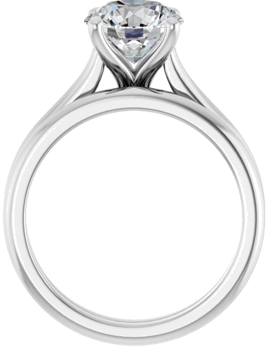 Sužadėtuvių Žiedas „Solitaire“ 585 Baltojo Aukso Round 8mm (7)