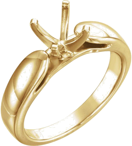 14K Yellow 6 mm Round Engagement Ring Mounting (1)