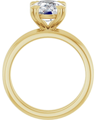 Sužadėtuvių Žiedas „Double Claw-Prong“ 14k yellow gold Elongated Cushion 10mm x 8mm (7)