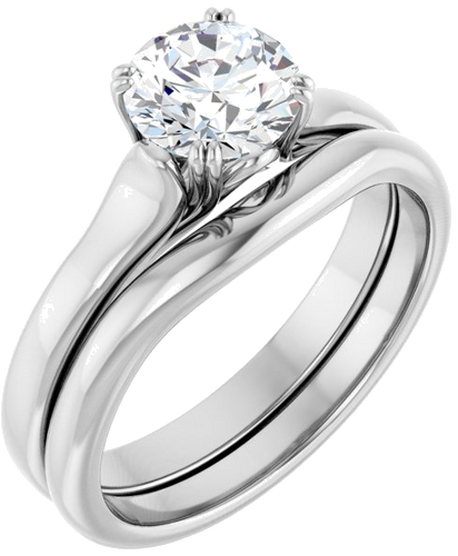 Sužadėtuvių Žiedas „Solitaire“ 14k white gold Round 6.5mm (6)