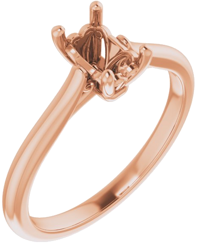 Sužadėtuvių Žiedas „Solitaire“ 14k rose gold Emerald 6mm x 4mm (1)