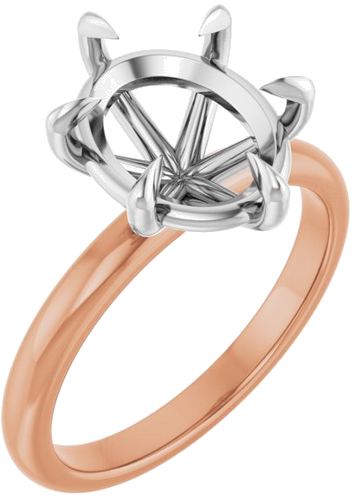 Sužadėtuvių Žiedas „Claw-Prong“ 14k rose/white gold Oval 11mm x 9mm (1)