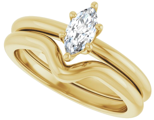 Sužadėtuvių Žiedas 14k yellow gold Marquise 7mm x 3.5mm (10)