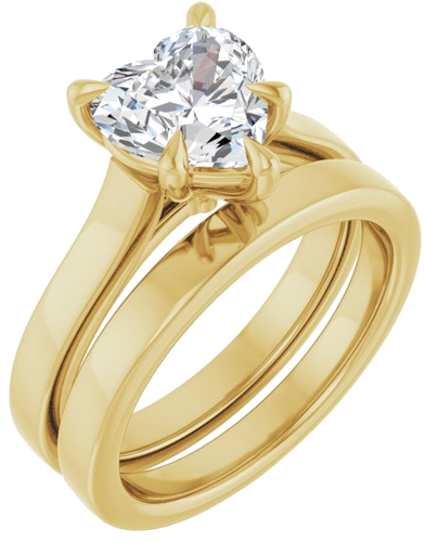 Sužadėtuvių Žiedas „Claw-Prong“ 14k yellow gold Heart 8mm (6)
