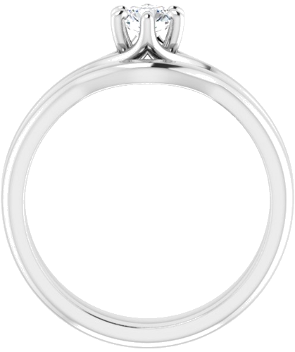 Sužadėtuvių Žiedas „Solitaire“ 14k white gold Round 4.4mm (7)