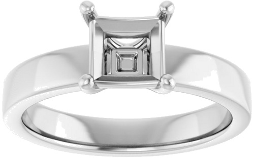 Sužadėtuvių Žiedas „Solitaire“ 950 Platinos Square 5.5mm (3)