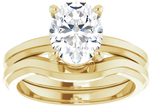 Sužadėtuvių Žiedas „Solitaire“ 585 Geltonojo Aukso Oval 9mm x 7mm (8)