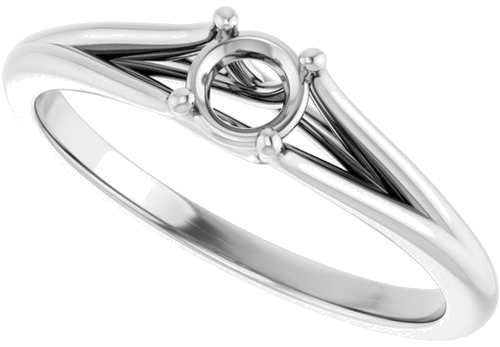 Sužadėtuvių Žiedas „Solitaire“ 14k white gold Round 4.1mm (5)