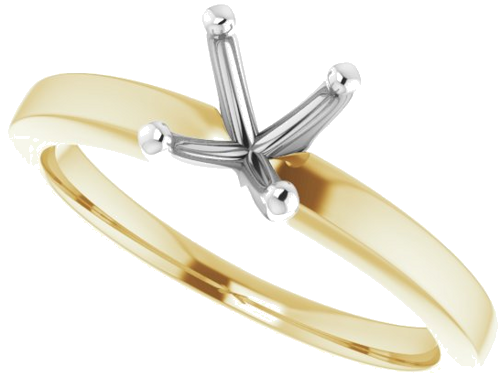 Sužadėtuvių Žiedas „Solitaire“ 14k yellow/white gold Round 6mm (5)
