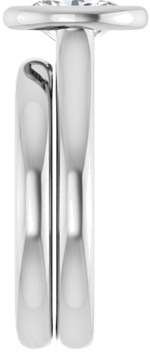 Sužadėtuvių Žiedas „Bezel-Set Solitaire“ 950 Platinos Oval 8mm x 6mm (9)
