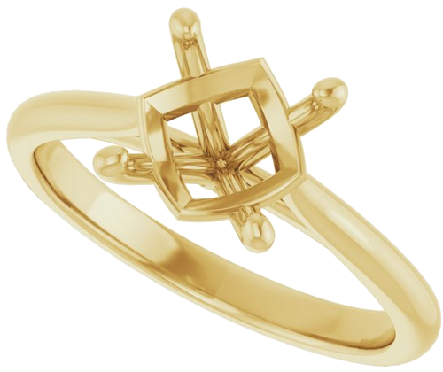 14K Yellow 8 mm Round Solitaire Engagement Ring Mounting (5)
