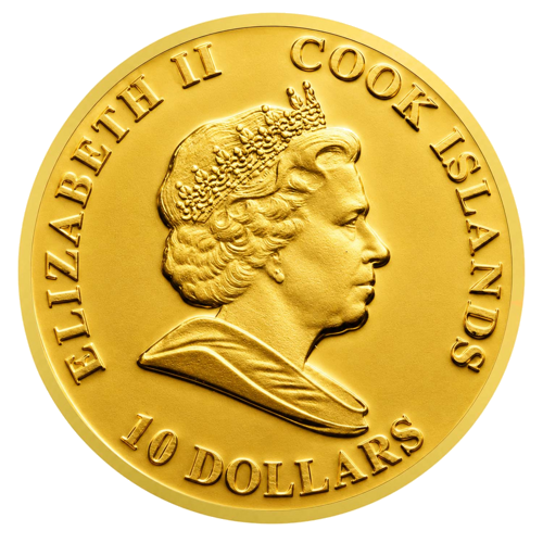 2008 Burlaivis Gorch Fock 10 dolerių Kuko salos auksinë moneta (2)
