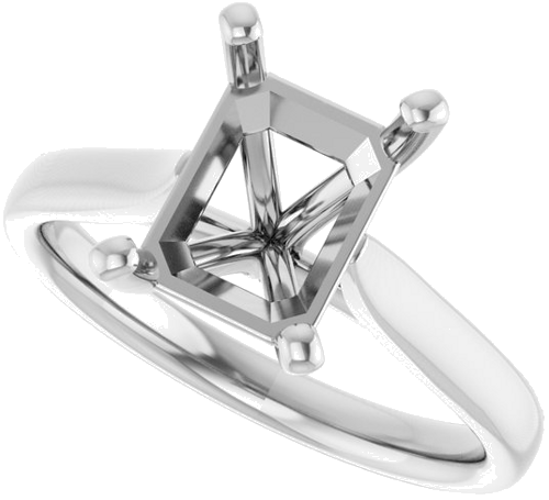 Sužadėtuvių Žiedas „Solitaire“ 950 Platinos Emerald 9mm x 7mm (5)