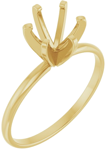 14K Yellow 6.5 mm Round Solitaire Engagement Ring Mounting (1)