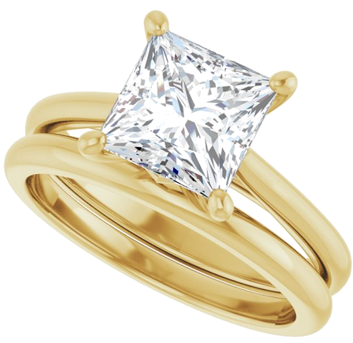 Sužadėtuvių Žiedas „Solitaire“ 14k yellow gold Square 7mm (10)