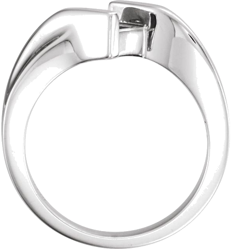 Sužadėtuvių Žiedas „Channel-Set Solitaire Bypass“ 14k white gold Square 4.5mm (2)