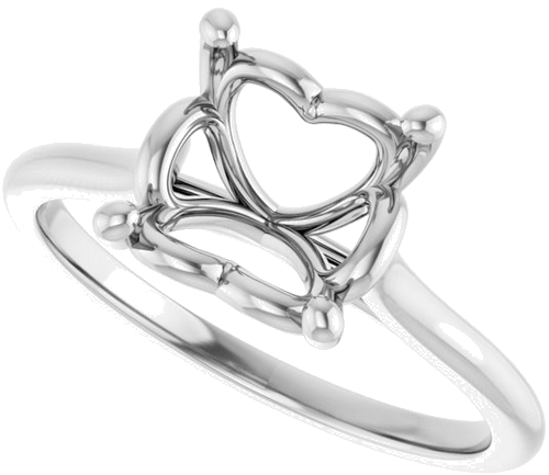 Sužadėtuvių Žiedas „Solitaire“ 14k white gold Square 6.5mm (5)