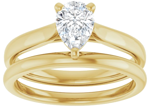 Sužadėtuvių Žiedas 14k yellow gold Pear 7mm x 5mm (8)