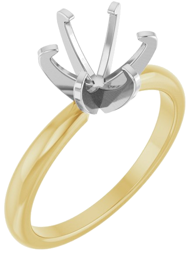 Sužadėtuvių Žiedas „Solitaire“ 14k yellow/white gold Round 8.2mm (1)