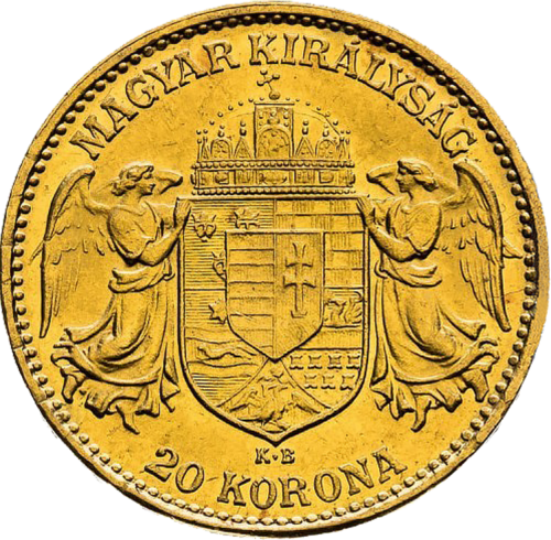 20 kronų Vengrija Joseph I (1892-1915) auksinė moneta (2)