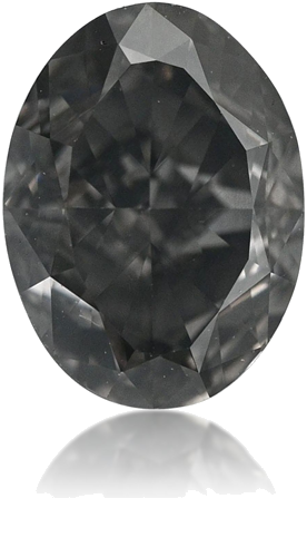 0.61 carat Fancy Dark Gray-SI2 Natūralus Oval Deimantas (1)