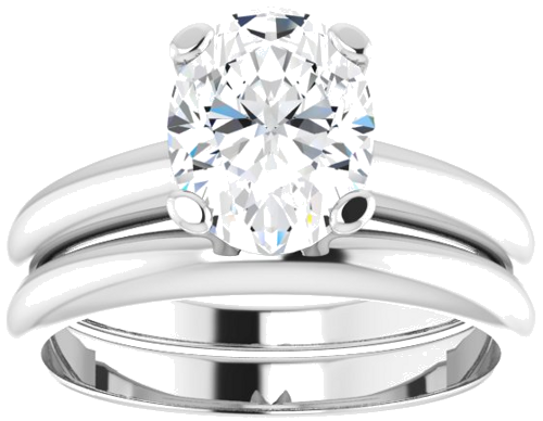 Sužadėtuvių Žiedas „Solitaire“ 585 Baltojo Aukso Oval 9mm x 7mm (8)