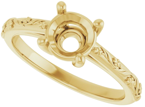 Sužadėtuvių Žiedas „Solitaire“ 14k yellow gold Round 6.5mm (5)