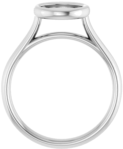 Sužadėtuvių Žiedas „Bezel-Set Solitaire“ 585 Baltojo Aukso Round 7.4mm (2)