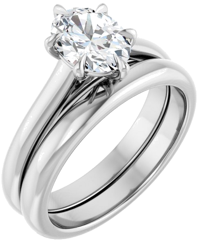 Sužadėtuvių Žiedas „Claw-Prong“ 14k white gold Oval 8mm x 6mm (6)