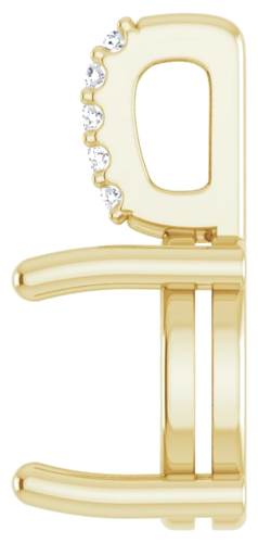 14K Yellow 8 mm Round .02 Natural Diamond Semi-Set Cabochon Pendant (3)