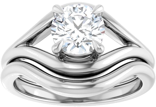 Sužadėtuvių Žiedas „Claw-Prong Solitaire“ 14k white gold Round 6.5mm (8)