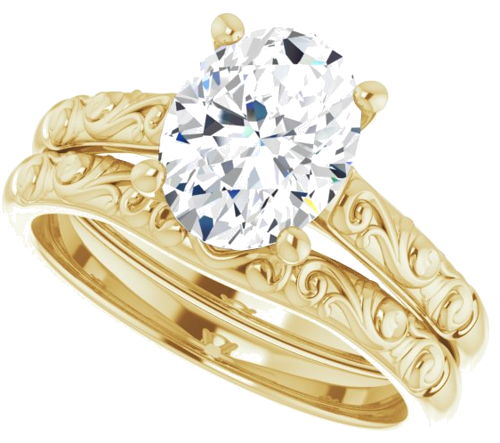 Sužadėtuvių Žiedas „Solitaire“ 14k yellow gold Oval 9mm x 7mm (10)