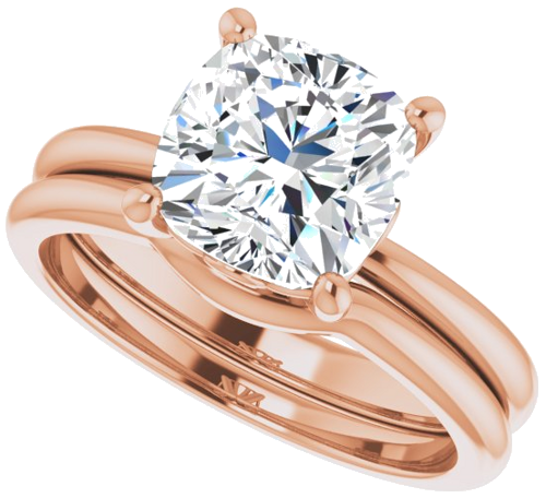 Sužadėtuvių Žiedas 14k rose gold Cushion 8mm (10)