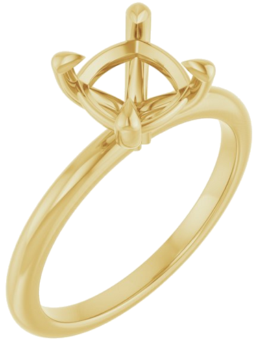 Sužadėtuvių Žiedas „Claw-Prong“ 14k yellow gold Cushion 7mm (1)