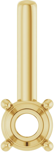 Pakabukas „Solitaire Bar“ 14k yellow gold Round 5.2mm (1)