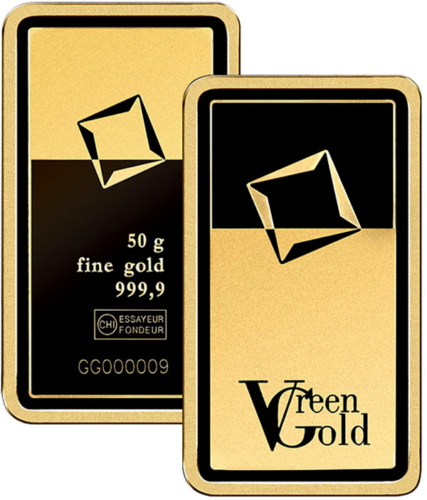 50 g Green Gold investīciju zelta stieņi Valcambi (1)