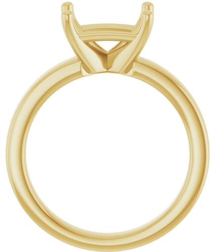 14K Yellow 9x7 mm Emerald Solitaire Engagement Ring Mounting (2)