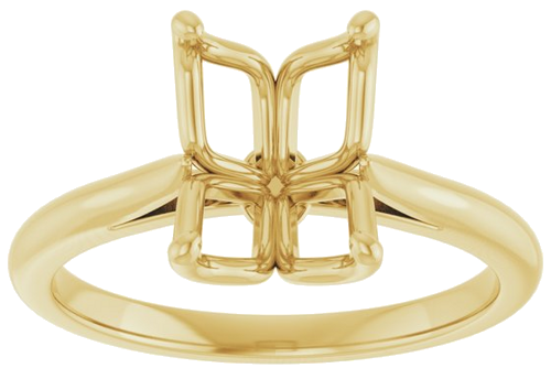 14K Yellow  9x7 mm Emerald Solitaire Engagement Ring Mounting (3)