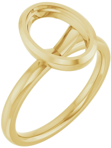 Sužadėtuvių Žiedas „Bezel-Set Solitaire“ 14k yellow gold Oval 10mm x 7mm (1)