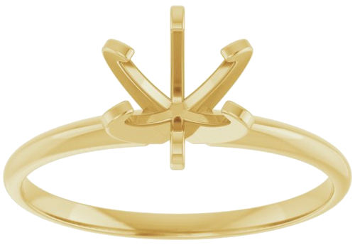 14K Yellow 6.0-6.6 mm Round 6-Prong Solitaire Engagement Ring Mounting (3)