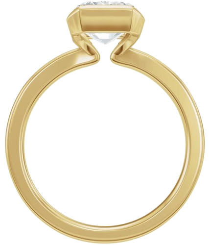 Sužadėtuvių Žiedas „Half Bezel Solitaire“ 14k yellow gold Emerald 8.5mm x 6.5mm (2)