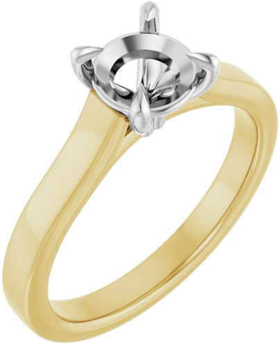 Sužadėtuvių Žiedas „Claw-Prong“ 14k yellow/white gold Round 6.5mm (1)