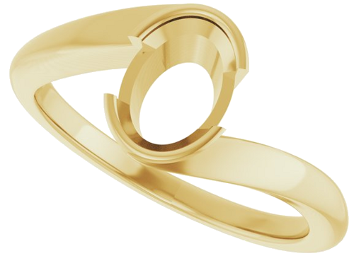 Sužadėtuvių Žiedas „Half-Bezel Solitaire“ 18k yellow gold Oval 7.5mm x 5.5mm (5)