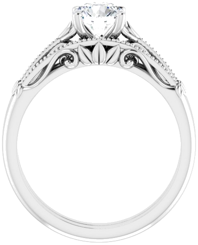 Sužadėtuvių Žiedas „Sculptural-Inspired Solitaire“ 585 Baltojo Aukso Round 5.8mm (7)