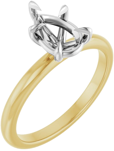 Sužadėtuvių Žiedas „Claw-Prong“ 14k yellow/white gold Pear 9mm x 6mm (1)