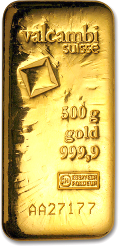500 g Investicinio aukso lietas luitas Valcambi (1)
