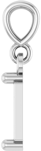 14K White 5x2 mm Straight Baguette 2-Prong Solitaire Pendant Mounting (3)