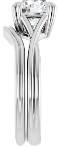 Sužadėtuvių Žiedas „Solitaire“ 585 Baltojo Aukso Round 8mm (9)